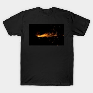 Burning fuse on black background T-Shirt